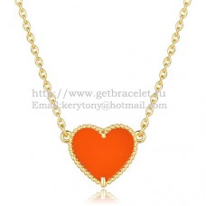 Pandantiv Van Cleef Arpels Sweet Alhambra Heart din aur galben cu sidef onix roșu