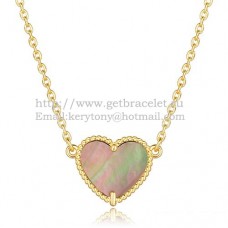 Pandantiv Van Cleef Arpels Sweet Alhambra Heart din aur galben cu sidef gri
