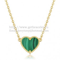Pandantiv Van Cleef Arpels Sweet Alhambra Heart din aur galben cu sidef de malachit