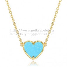 Pandantiv Van Cleef Arpels Sweet Alhambra Heart din aur galben cu sidef turcoaz
