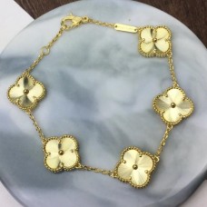 Brățară Van Cleef Arpels Alhambra cu 5 motive Guilloch, aur galben