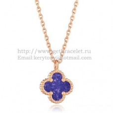 Pandantiv Van Cleef Arpels Sweet Alhambra din aur roz cu lapis lazuli, sidef 9mm