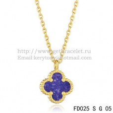 Pandantiv Van Cleef Arpels Sweet Alhambra din aur galben cu lapis lazuli, sidef 9mm