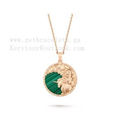 Colier lung Van Cleef Arpels Zodiaque Virginis Rose Gold Malachite