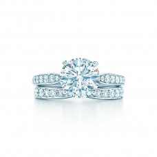 Inel de logodnă Tiffany Harmony din argint 925 cu două rânduri de diamante
