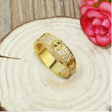 Inel Cartier Love din aur galben de 18K cu diamante pavate